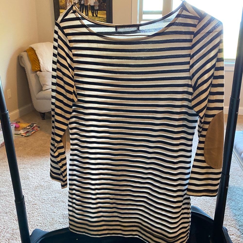 Cute stripe shirt with elbow patches